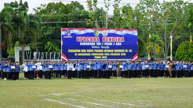 Kasdim Hadiri Upacara Bendera gabungan TNI/Polri/ASN Peringatan Hari Korp Pegawai Republik Indonesia Ke-53