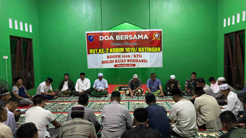 Kodim 1019/Katingan Gelar Doa Bersama Memperingati HUT Kodim yang Ke-2 Tahun.