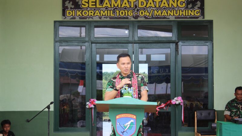 Dandim 1016/Plk Resmikan Kantor Koramil 1016-04/Manuhing Yang Baru