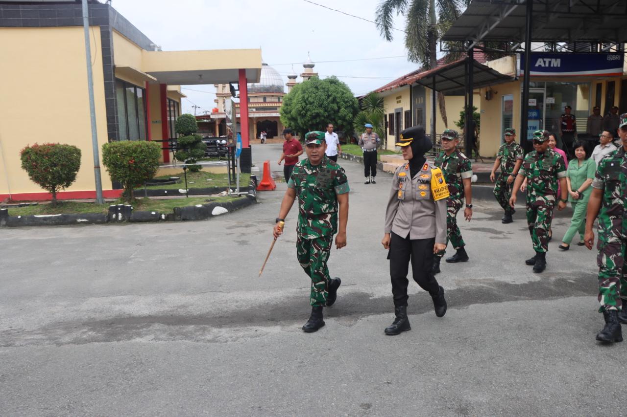 Pangdam I/BB Mayjen TNI Rio Firdianto, SH Beserta Rombongan Kunker Ke Mako Polresta Deli Serdang