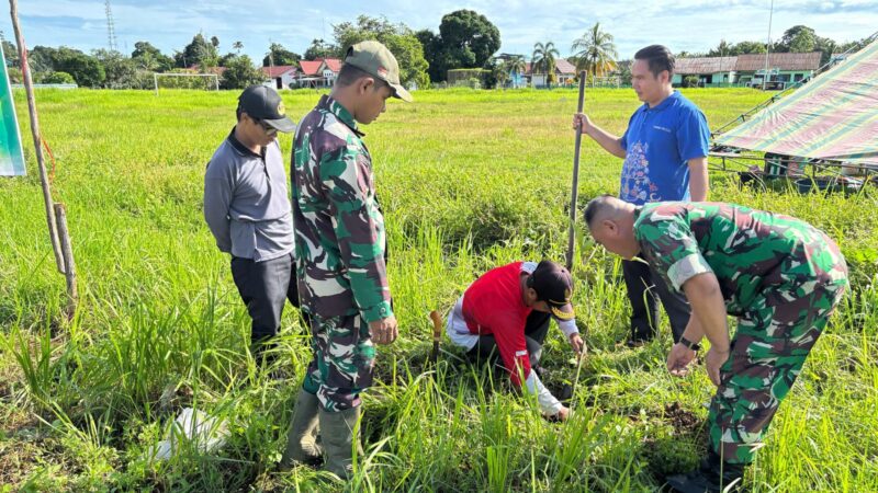 Sambut Hari Juang TNI-AD, Koramil 1019-06/Pulau Malan Melaksanakan Pembersihan Pasar dan Penanaman Pohon