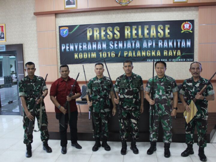 Kodim 1016/Plk Gelar Press Release Penyerahan Senjata Api Rakitan