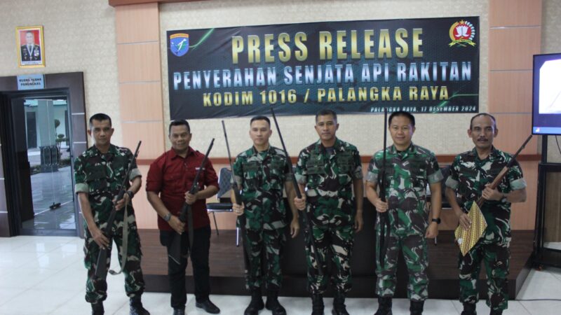 Kodim 1016/Plk Gelar Press Release Penyerahan Senjata Api Rakitan