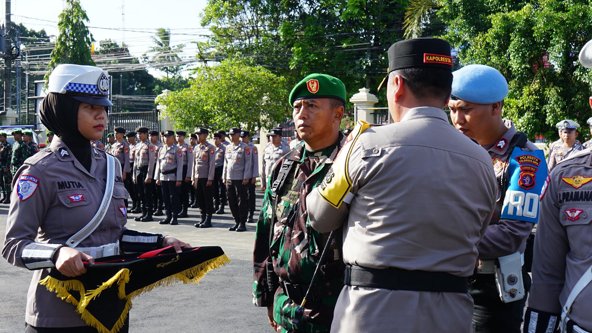 Ikuti Apel Gelar Pasukan, Kodim 1016/Palangka Raya Siap Dukung Penuh Polres Palangka Raya, Amankan Natal Dan Tahun Baru