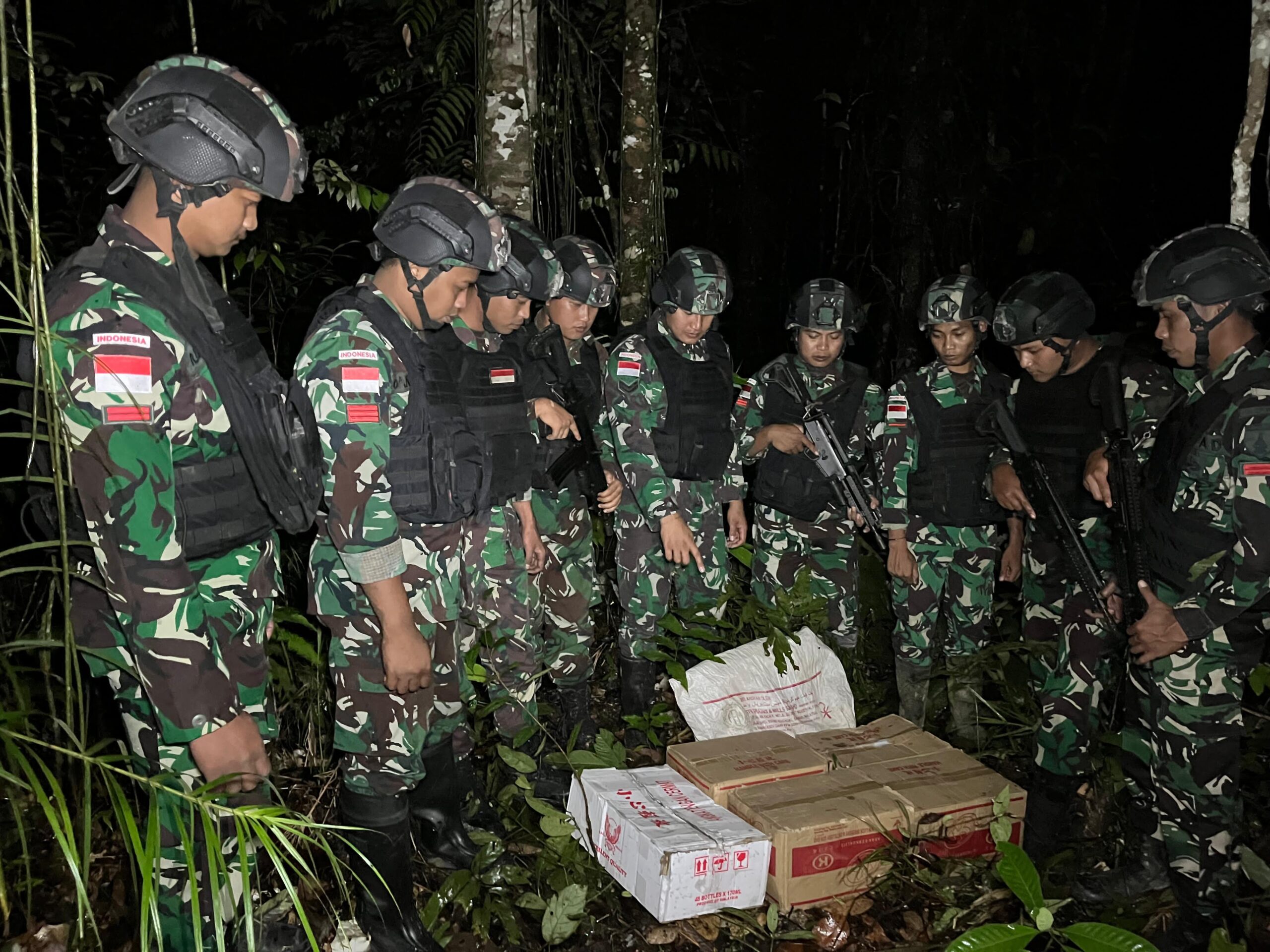 Satgas Pamtas Yonzipur 5/ABW Berhasil Gagalkan Minuman Keras Ilegal