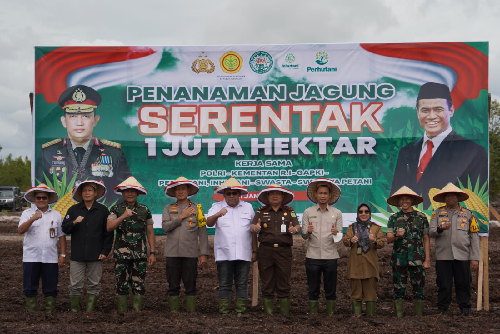 Dandim 1016/Plk Hadiri Launching Penanaman Jagung Serentak 1Juta Hektar