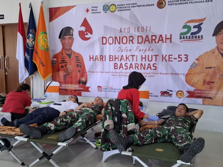 Hari Bhakti HUT ke-53 Basarnas, Kodim 1016/Plk Ikut Donor Darah