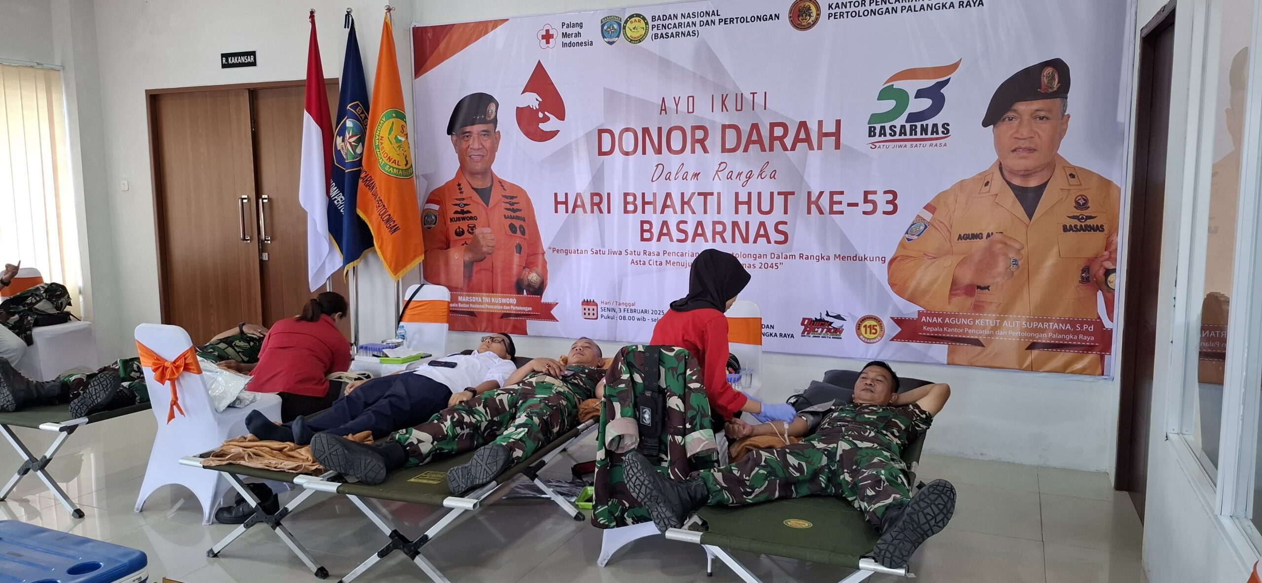 Hari Bhakti HUT ke-53 Basarnas, Kodim 1016/Plk Ikut Donor Darah