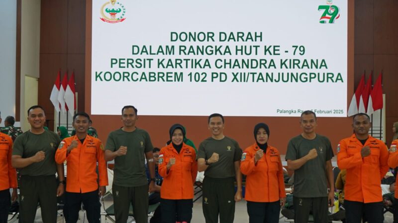Sambut HUT Persit Ke-79, Anggota Kodim 1016/Plk Ikut Donor Darah