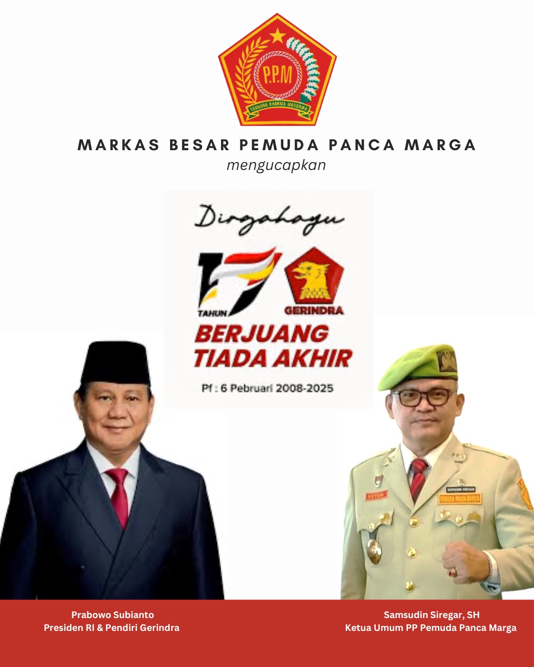 Pemuda Panca Marga di HUT Gerindra: Prabowo Pemimpin Terbaik untuk Bangsa