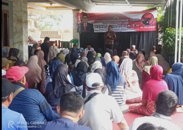 Anggota Dewan Fraksi PDIP Propinsi Banten H.Wawan Sumarwan, SH. Gelar Reses Sergap Aspirasi Masyarakat.