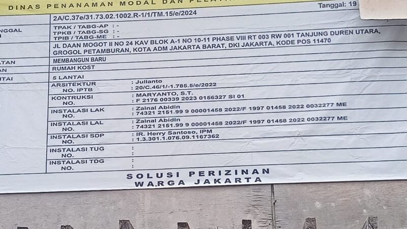 Bangunan Disegel Masih Aktivitas, Diduga Ada Permainan dengan Sudin Citata Jakbar