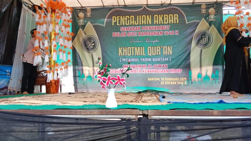 WARGA KAMPUNG BANTAM KELURAHAN BUKIT KETOK KECAMATAN BELINYU GELAR PENGAJIAN AKBAR SAMBUT BULAN SUCI RAMADHAN