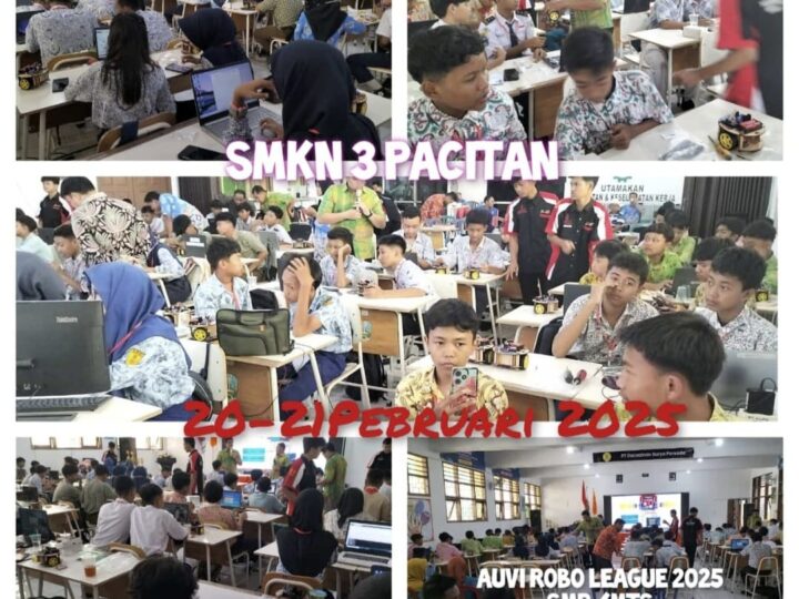 Auvi Robo League 2025 Diselenggarakan SMK Negeri 3 Pacitan Dibuka Oleh Kacab Dinas Pendidikan Provinsi Jatim Wilayah Pacitan.