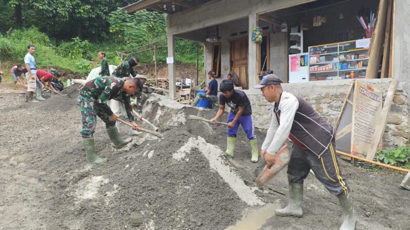 TNI dan Masyarakat Kebut Pekerjaan Jalan TMMD ke – 123 , Progres Sudah Capai 80 Persen