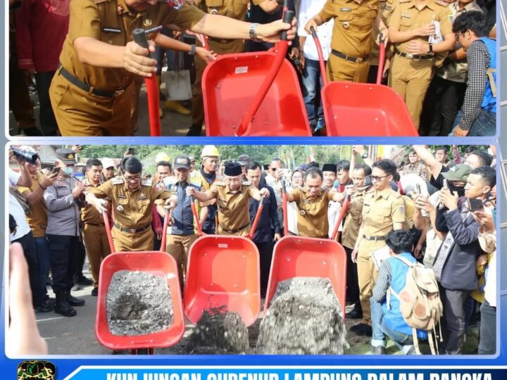 Bupati Lampung Utara Dr. Ir. H. Hamartoni Ahadis, M.Si. Hadiri Groundbreaking Perbaikan Jalan Bersama Gubernur Lampung