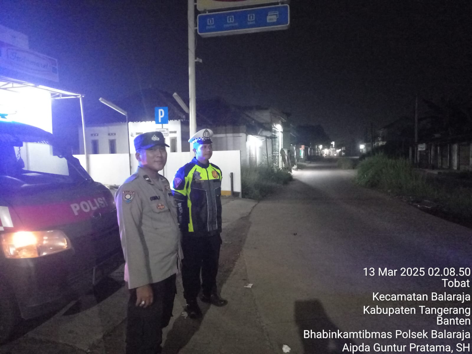 Personil Polsek Balaraja Melaksanakan Patroli Preventif Malam Hari untuk Antisipasi Guantibmas di Wilayah Hukum Polsek Balaraja Polresta Tangerang