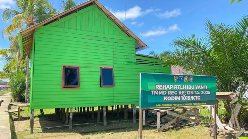 TMMD Reg Ke-123 Kodim 1019/Katingan Wujudkan Impian Ibu Yanti Miliki Rumah Layak Huni Sudah Terpecapai