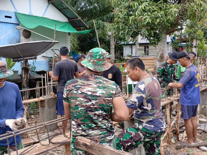 Semangat Membara, Satgas TMMD Ke 123 Dalam Pengerjaan Sasaran Fisik.