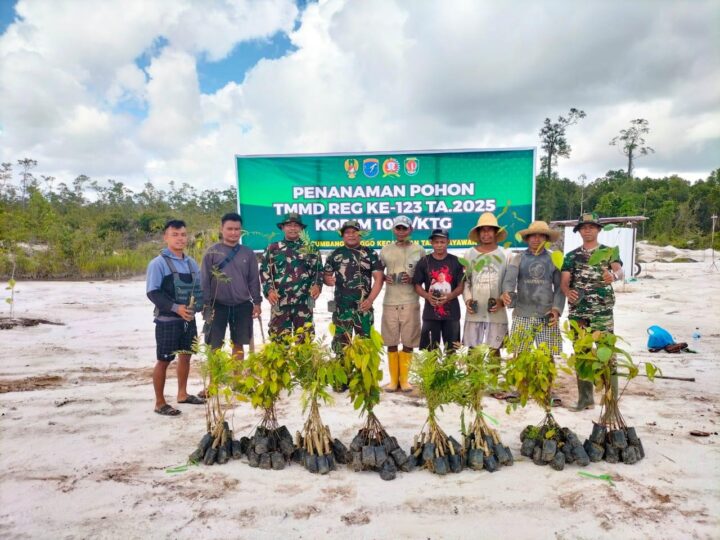 Satgas TMMD Reg ke-123 Kodim 1019/Katingan Gelar Aksi penghijauan di Lokasi TMMD