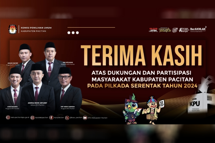 KPU Kabupaten Pacitan Sampaikan Terima Kasih atas Partisipasi dalam Pilkada Serentak 2024