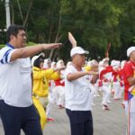Wakil Bupati Pacitan Mengikuti Acara Halalbihalal dan Senam Yang Diselenggarakan Oleh PPSP di Pantai Pancer Door.