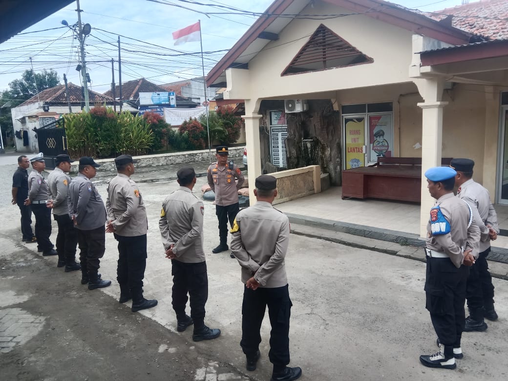 Polsek Kronjo Polresta Tangerang Gelar Apel Siaga Pengamanan PSU Kabupaten Serang