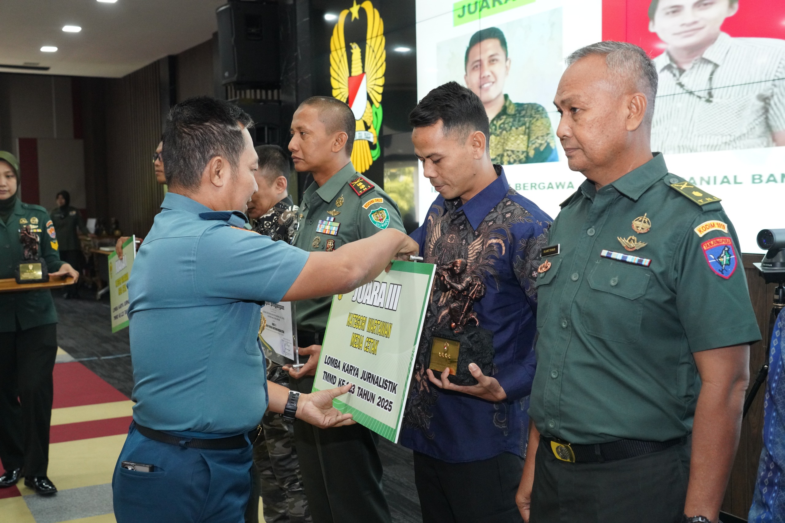 Kodim Baru Ukir Prestasi, Raih Juara 3 Lomba Karya Jurnalistik (LKJ) TMMD Tingkat Nasional