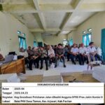 UPT PJJ Pacitan Menggelar Kegiatan Sosialisasi Pelaksanaan Pekerjaan Pelebaran Jalan di Kantor Balai Desa Temon Arjosari.