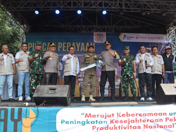 Kapolresta Tangerang Dampingi Kapolda Banten, Gubernur Banten Hadiri Perayaan Puncak May Day 2025 di Kabupaten Tangerang