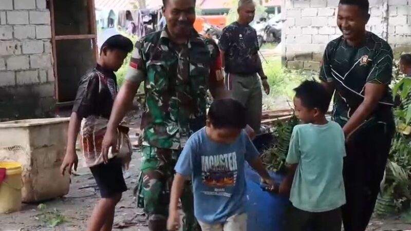 Kodim 1019/Katingan Tuntaskan Karya Bakti Renovasi Kamar Mandi Panti Asuhan Al-Khairat