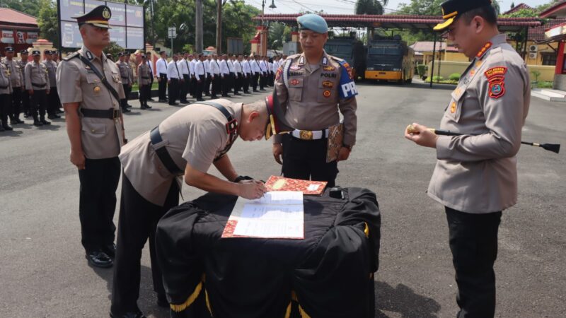 Kapolresta Deli Serdang Pimpin Sertijab Kabag Ren, Kasat Intelkam, Kasat Binmas dan Kapolsek Galang
