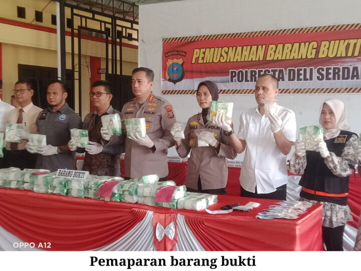 Kapolresta Deli Serdang Pimpinan Pemusnahan Barang Bukti Sabu 62.348,57 Gram Dan Ekstasi 15.046 Butir