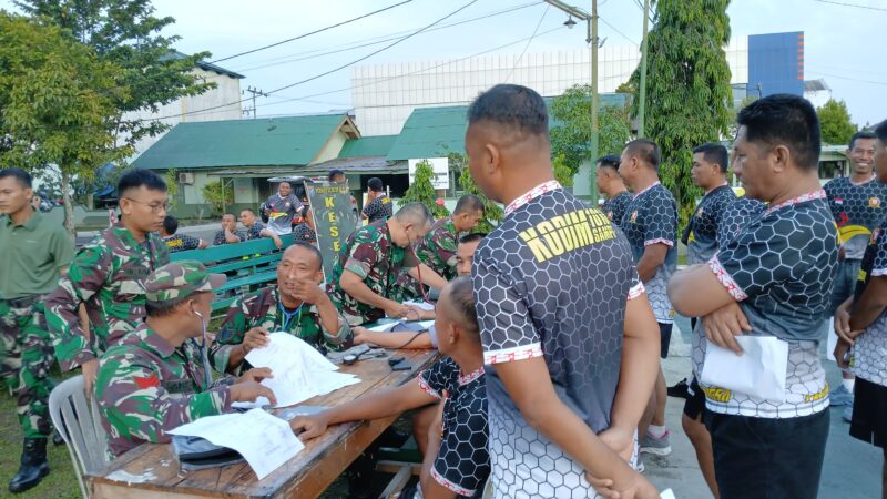 Korem 102/Pjg Gelar Uji Siap Jasmani Militer Bagi Prajurit Yang Naik Pangkat