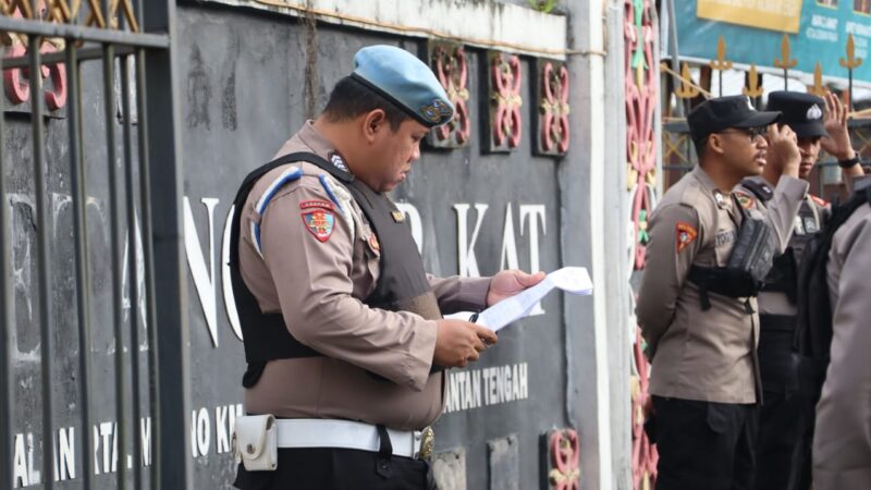 Polresta Palangka Raya Gelar Apel Kesiapan Pengamanan Aksi Damai Kesatuan Masyarakat Hukum Adat Dayak Kalteng