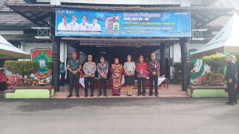 Dandim 1015/Sampit Hadiri Upacara Peringatan Hari Jadi Provinsi Kalteng Ke 68