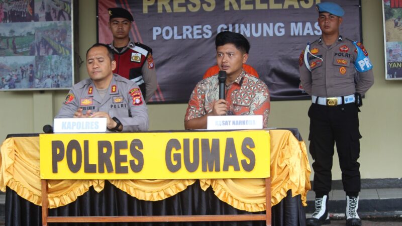 Satnarkoba Polres Gumas Bekuk Residivis Pelaku Pengedar Narkoba di Pilang Munduk