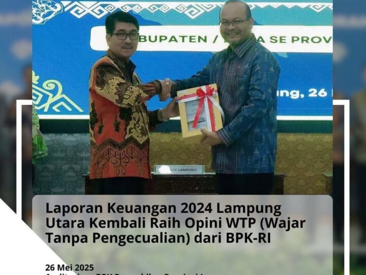 Lampung Utara Kembali Raih Opini WTP Atas LKPD 2024