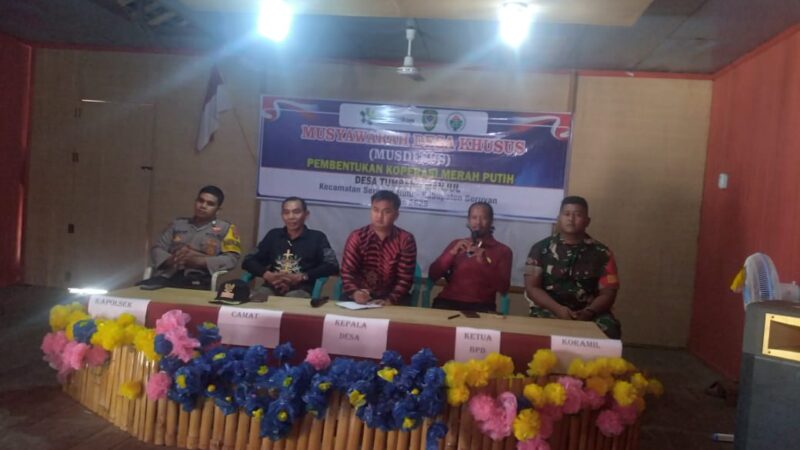 Babinsa Koramil 1015-13/Seruyan Hulu Dampingi Pembentukan Koperasi Merah Putih di Desa Tumbang Manjul