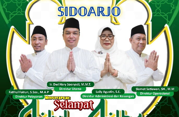 Segenap Keluarga Besar Perumda Delta Tirta Sidoarjo Mengucapkan Selamat Idul Adha 1446 H/ 2025 M.