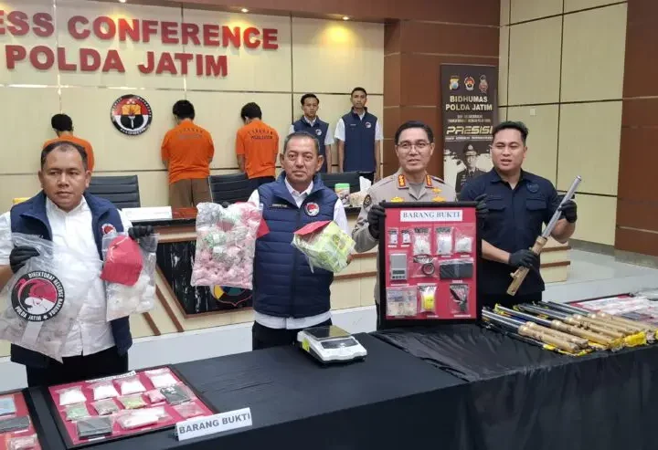Peredaran Narkoba Jaringan Malaysia Dibongkar Polda Jatim, Modus Kirim Sabu Pakai Shock Breaker