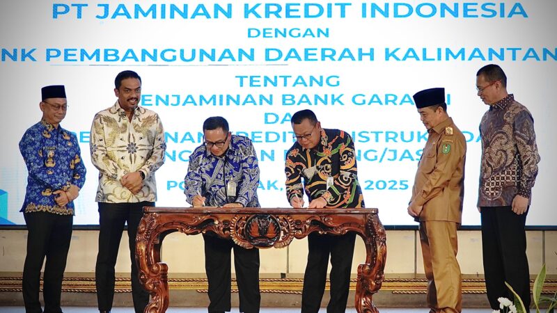 Jamkrindo dan BPD Kalbar Teken Kerja Sama Penjaminan Bank Garansi dan Kredit Konstruksi