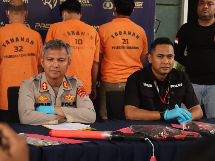 Tegas..! Polresta Tangerang Lawan Premanisme, Tangkap 7 Anggota Oknum Ormas Pemalak Sopir Truk