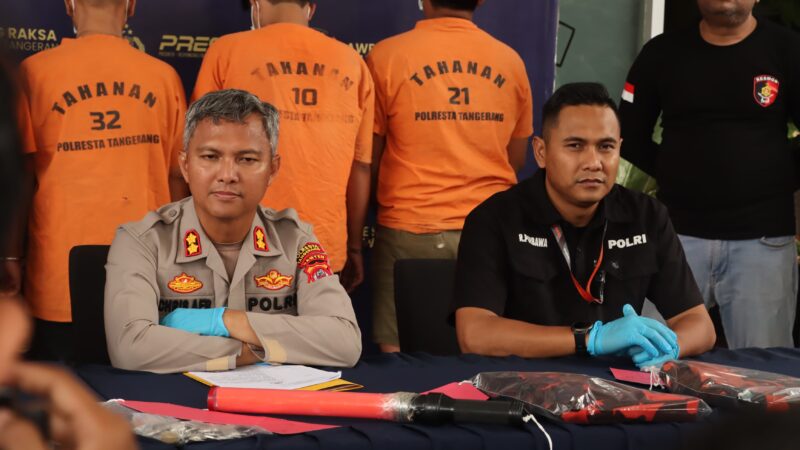 Tegas..! Polresta Tangerang Lawan Premanisme, Tangkap 7 Anggota Oknum Ormas Pemalak Sopir Truk