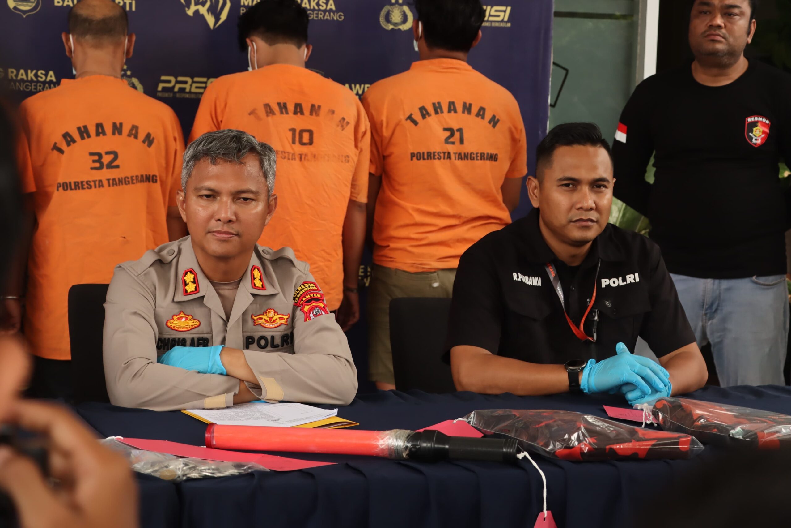 Tegas..! Polresta Tangerang Lawan Premanisme, Tangkap 7 Anggota Oknum Ormas Pemalak Sopir Truk