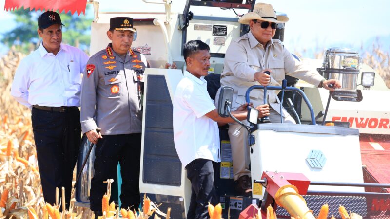 Presiden Prabowo Senang Panen Raya Jagung Inisiasi Polri Berhasil