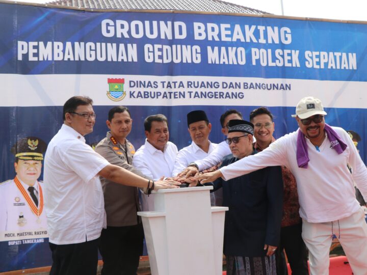 Bupati Tangerang Bersama Kapolres Metro Tangerang Kota Lakukan Ground Breaking Pembangunan Gedung Polsek Sepatan Baru