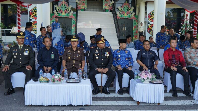 Kasdim 1016/Plk Hadiri Upacara Peringatan Hari Jadi Ke-60 Pemerintah Kota Palangka Raya Tahun 2025