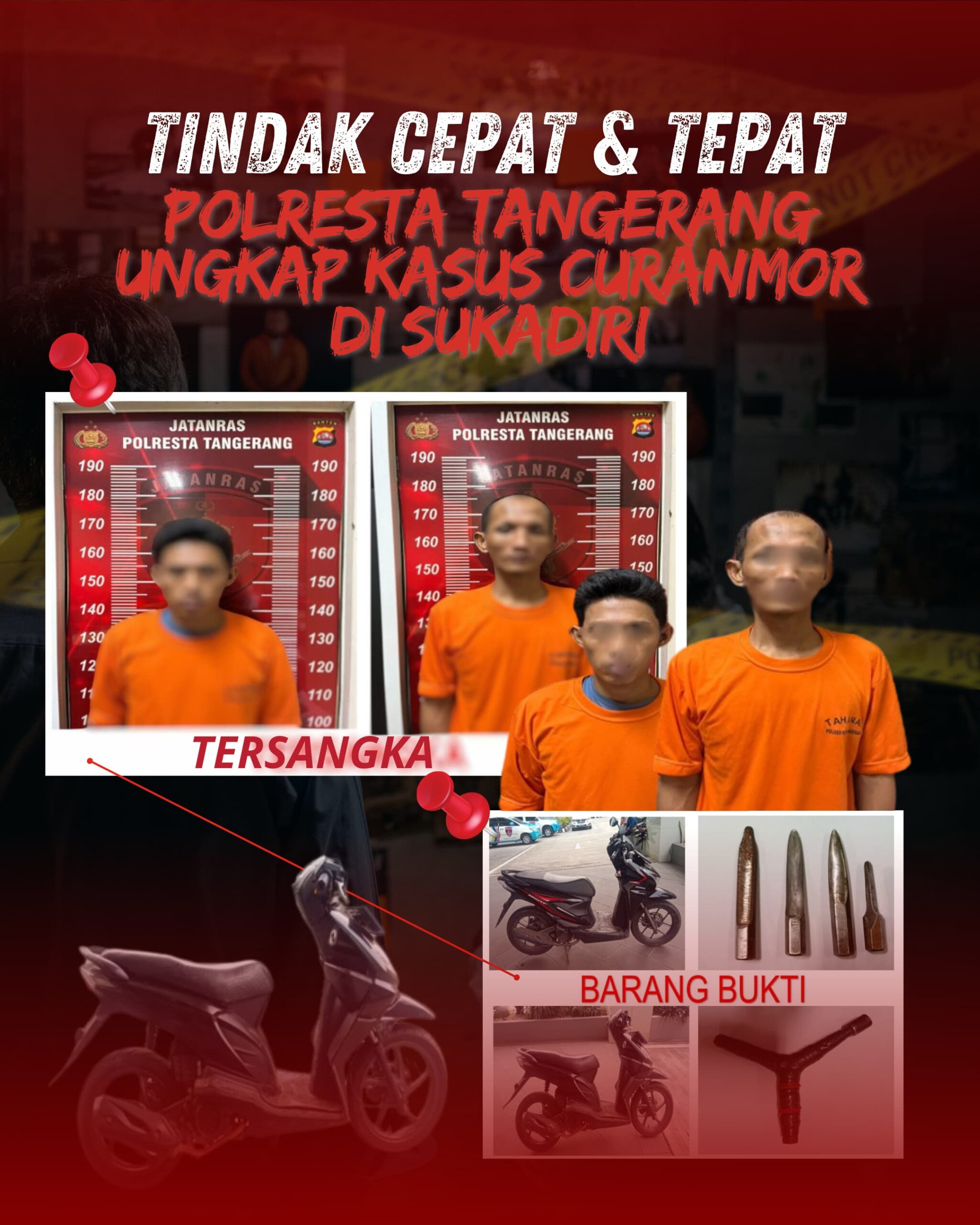 Tindak Cepat dan Tepat, Polresta Tangerang Berhasil Ungkap Kasus Curanmor di Sukadiri