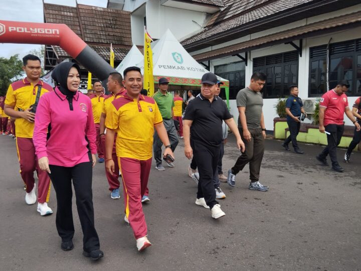 Dandim 1015/Sampit Hadiri Olahraga Bersama, Sambut HUT Bhayangkara Ke-79